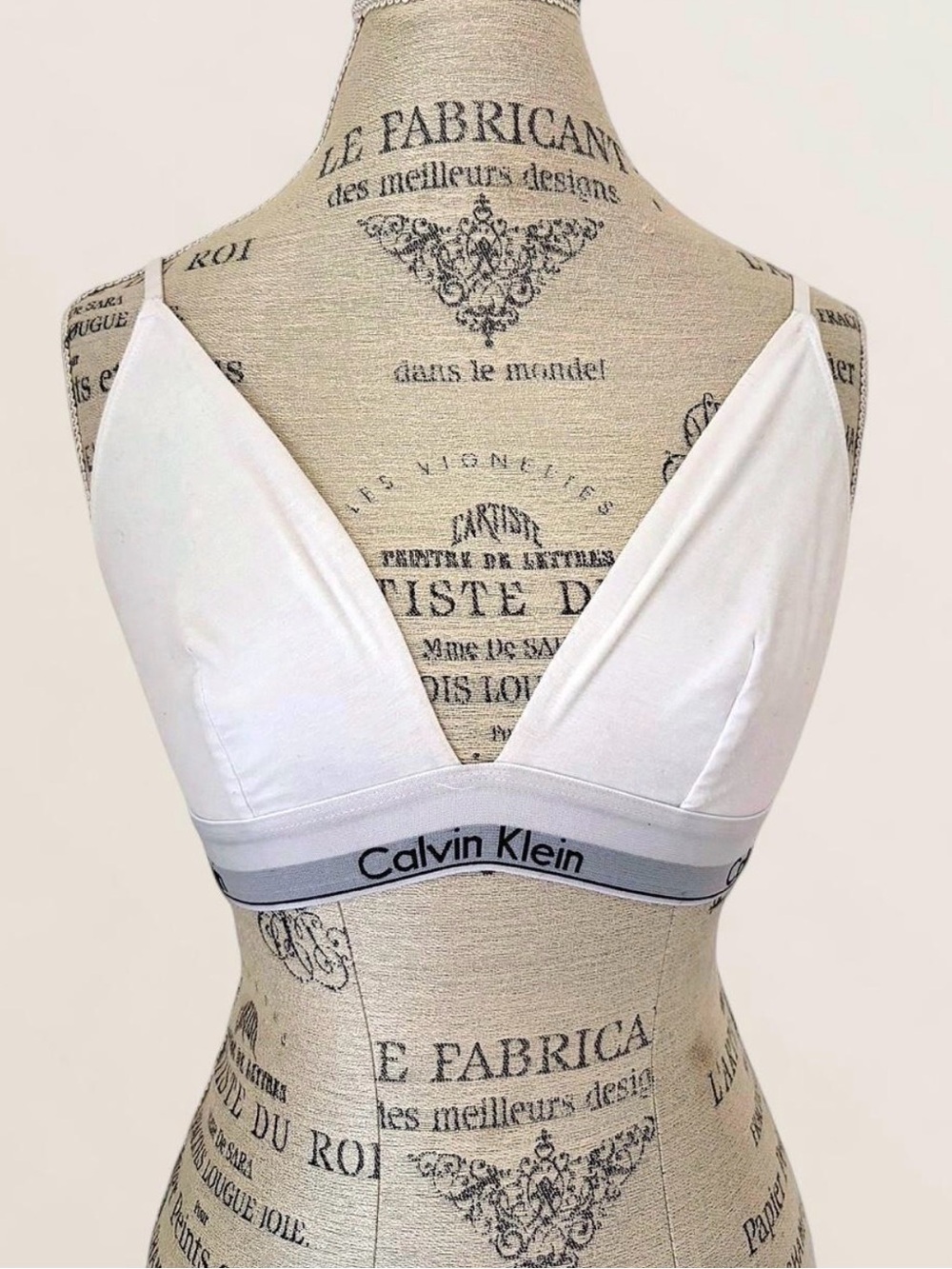 Calvin Klein Women's White Logo-Trim Triangle Bralette